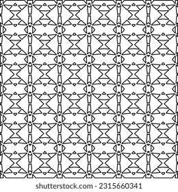 Stylish texture with figures from lines.
Abstract geometric black and white pattern for web page, textures, card, poster, fabric, textile. Monochrome graphic repeating design. 