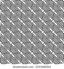 Stylish texture with figures from lines.
Abstract geometric black and white pattern for web page, textures, card, poster, fabric, textile. Monochrome graphic repeating design. 