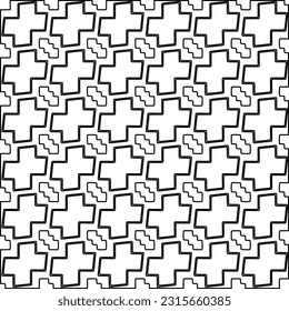 Stylish texture with figures from lines.
Abstract geometric black and white pattern for web page, textures, card, poster, fabric, textile. Monochrome graphic repeating design. 