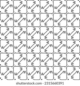 Stylish texture with figures from lines.
Abstract geometric black and white pattern for web page, textures, card, poster, fabric, textile. Monochrome graphic repeating design. 