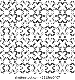 Stylish texture with figures from lines.
Abstract geometric black and white pattern for web page, textures, card, poster, fabric, textile. Monochrome graphic repeating design. 