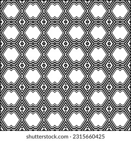 Stylish texture with figures from lines.
Abstract geometric black and white pattern for web page, textures, card, poster, fabric, textile. Monochrome graphic repeating design. 