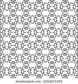 Stylish texture with figures from lines.
Abstract geometric black and white pattern for web page, textures, card, poster, fabric, textile. Monochrome graphic repeating design.