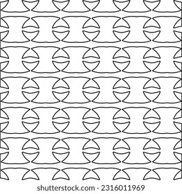 Stylish texture with figures from lines.
Abstract geometric black and white pattern for web page, textures, card, poster, fabric, textile. Monochrome graphic repeating design. 