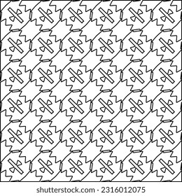 Stylish texture with figures from lines.
Abstract geometric black and white pattern for web page, textures, card, poster, fabric, textile. Monochrome graphic repeating design. 