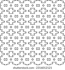 Stylish texture with figures from lines.
Abstract geometric black and white pattern for web page, textures, card, poster, fabric, textile. Monochrome graphic repeating design. 