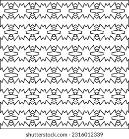Stylish texture with figures from lines.
Abstract geometric black and white pattern for web page, textures, card, poster, fabric, textile. Monochrome graphic repeating design. 