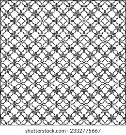 Stylish texture with figures from lines. Abstract geometric black and white pattern for web page, textures, card, poster, fabric, textile. Monochrome graphic repeating design. 