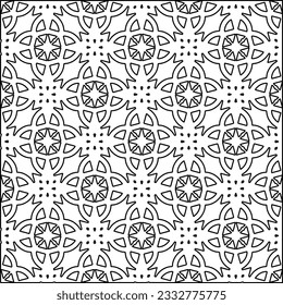 Stylish texture with figures from lines. Abstract geometric black and white pattern for web page, textures, card, poster, fabric, textile. Monochrome graphic repeating design. 