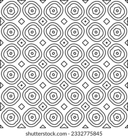 Stylish texture with figures from lines. Abstract geometric black and white pattern for web page, textures, card, poster, fabric, textile. Monochrome graphic repeating design. 