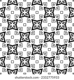 Stylish texture with figures from lines. Abstract geometric black and white pattern for web page, textures, card, poster, fabric, textile. Monochrome graphic repeating design. 