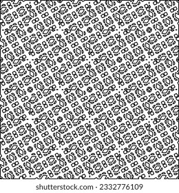 Stylish texture with figures from lines. Abstract geometric black and white pattern for web page, textures, card, poster, fabric, textile. Monochrome graphic repeating design. 