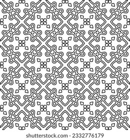 Stylish texture with figures from lines. Abstract geometric black and white pattern for web page, textures, card, poster, fabric, textile. Monochrome graphic repeating design. 