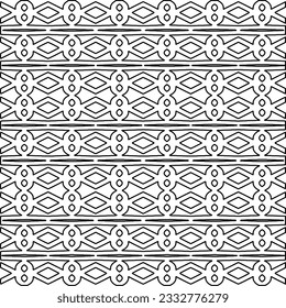 Stilvolle Textur mit Figuren aus Linien. Abstraktes geometrisches Schwarz-Weiß-Muster für Webseiten, Texturen, Karten, Plakate, Gewebe, Textilien. Monochrome grafische Wiederholungsdesign. 