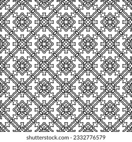 Stilvolle Textur mit Figuren aus Linien. Abstraktes geometrisches Schwarz-Weiß-Muster für Webseiten, Texturen, Karten, Plakate, Gewebe, Textilien. Monochrome grafische Wiederholungsdesign. 