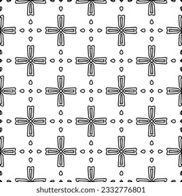 Stylish texture with figures from lines. Abstract geometric black and white pattern for web page, textures, card, poster, fabric, textile. Monochrome graphic repeating design. 