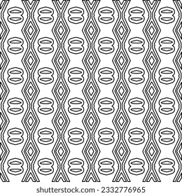 Stylish texture with figures from lines. Abstract geometric black and white pattern for web page, textures, card, poster, fabric, textile. Monochrome graphic repeating design. 