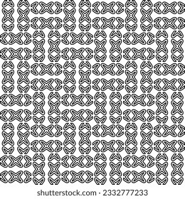Stylish texture with figures from lines. Abstract geometric black and white pattern for web page, textures, card, poster, fabric, textile. Monochrome graphic repeating design. 