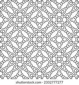 Stilvolle Textur mit Figuren aus Linien. Abstraktes geometrisches Schwarz-Weiß-Muster für Webseiten, Texturen, Karten, Plakate, Gewebe, Textilien. Monochrome grafische Wiederholungsdesign. 
