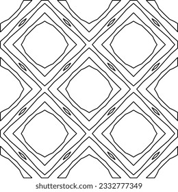 Stilvolle Textur mit Figuren aus Linien. Abstraktes geometrisches Schwarz-Weiß-Muster für Webseiten, Texturen, Karten, Plakate, Gewebe, Textilien. Monochrome grafische Wiederholungsdesign. 