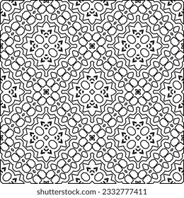 Stylish texture with figures from lines. Abstract geometric black and white pattern for web page, textures, card, poster, fabric, textile. Monochrome graphic repeating design. 