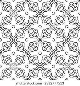 Stylish texture with figures from lines. Abstract geometric black and white pattern for web page, textures, card, poster, fabric, textile. Monochrome graphic repeating design. 