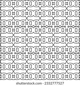 Stylish texture with figures from lines. Abstract geometric black and white pattern for web page, textures, card, poster, fabric, textile. Monochrome graphic repeating design. 