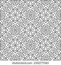 Stylish texture with figures from lines. Abstract geometric black and white pattern for web page, textures, card, poster, fabric, textile. Monochrome graphic repeating design. 
