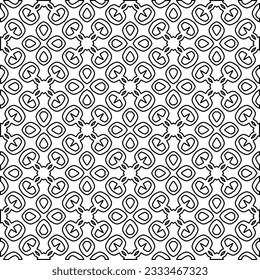 Stylish texture with figures from lines. Abstract geometric black and white pattern for web page, textures, card, poster, fabric, textile. Monochrome graphic repeating design. 