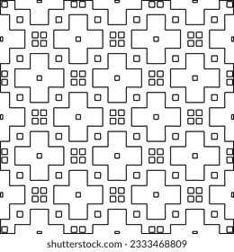 Stylish texture with figures from lines. Abstract geometric black and white pattern for web page, textures, card, poster, fabric, textile. Monochrome graphic repeating design. 