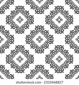 Stilvolle Textur mit Figuren aus Linien. Abstraktes geometrisches Schwarz-Weiß-Muster für Webseiten, Texturen, Karten, Plakate, Gewebe, Textilien. Monochrome grafische Wiederholungsdesign. 