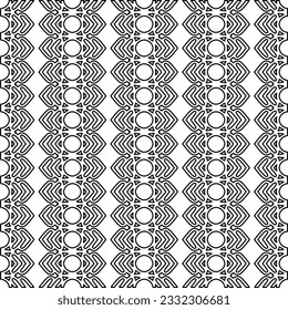 Stylish texture with figures from lines. black and white pattern for web page, textures, card, poster, fabric, textile. Monochrome graphic repeating design.