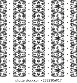 Stylish texture with figures from lines. black and white pattern for web page, textures, card, poster, fabric, textile. Monochrome graphic repeating design.