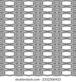 Stylish texture with figures from lines. black and white pattern for web page, textures, card, poster, fabric, textile. Monochrome graphic repeating design.