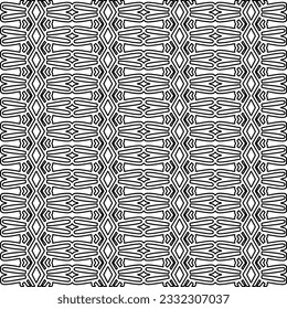 Stylish texture with figures from lines. black and white pattern for web page, textures, card, poster, fabric, textile. Monochrome graphic repeating design.