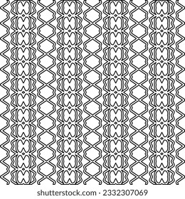 Stylish texture with figures from lines. black and white pattern for web page, textures, card, poster, fabric, textile. Monochrome graphic repeating design.