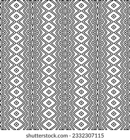 Stylish texture with figures from lines. black and white pattern for web page, textures, card, poster, fabric, textile. Monochrome graphic repeating design.