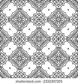 Stylish texture with figures from lines. black and white pattern for web page, textures, card, poster, fabric, textile. Monochrome graphic repeating design.
