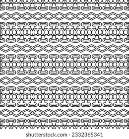 Stylish texture with figures from lines. black and white pattern for web page, textures, card, poster, fabric, textile. Monochrome graphic repeating design.