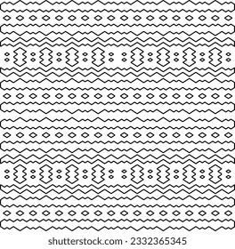 Stylish texture with figures from lines. black and white pattern for web page, textures, card, poster, fabric, textile. Monochrome graphic repeating design.