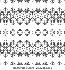 Stylish texture with figures from lines. black and white pattern for web page, textures, card, poster, fabric, textile. Monochrome graphic repeating design.