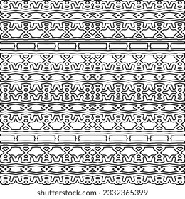 Stylish texture with figures from lines. black and white pattern for web page, textures, card, poster, fabric, textile. Monochrome graphic repeating design.