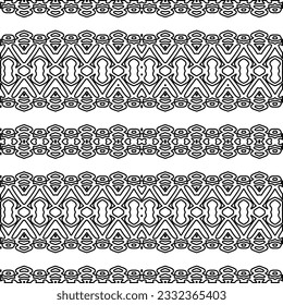 Stylish texture with figures from lines. black and white pattern for web page, textures, card, poster, fabric, textile. Monochrome graphic repeating design.