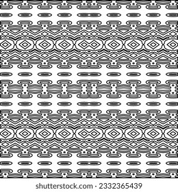 Stylish texture with figures from lines. black and white pattern for web page, textures, card, poster, fabric, textile. Monochrome graphic repeating design.
