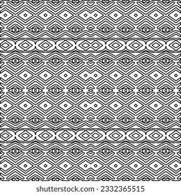 Stylish texture with figures from lines. black and white pattern for web page, textures, card, poster, fabric, textile. Monochrome graphic repeating design.
