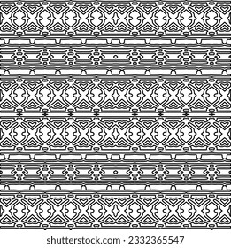 Stilvolle Textur mit Figuren aus Linien. schwarz-weißes Muster für Webseiten, Texturen, Karten, Poster, Stoff, Textilien. Monochrome grafische Wiederholungsdesign.