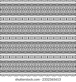 Stilvolle Textur mit Figuren aus Linien. schwarz-weißes Muster für Webseiten, Texturen, Karten, Poster, Stoff, Textilien. Monochrome grafische Wiederholungsdesign.