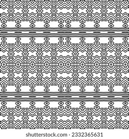 Stylish texture with figures from lines. black and white pattern for web page, textures, card, poster, fabric, textile. Monochrome graphic repeating design.