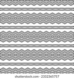 Stylish texture with figures from lines. black and white pattern for web page, textures, card, poster, fabric, textile. Monochrome graphic repeating design.