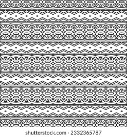 Stylish texture with figures from lines. black and white pattern for web page, textures, card, poster, fabric, textile. Monochrome graphic repeating design.